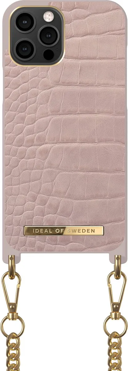iDeal of Sweden Phone Necklace Case iPhone 12 Pro Max Misty Rose Croco - IDNCSS20-I2067-211 - afbeelding 3 van 4