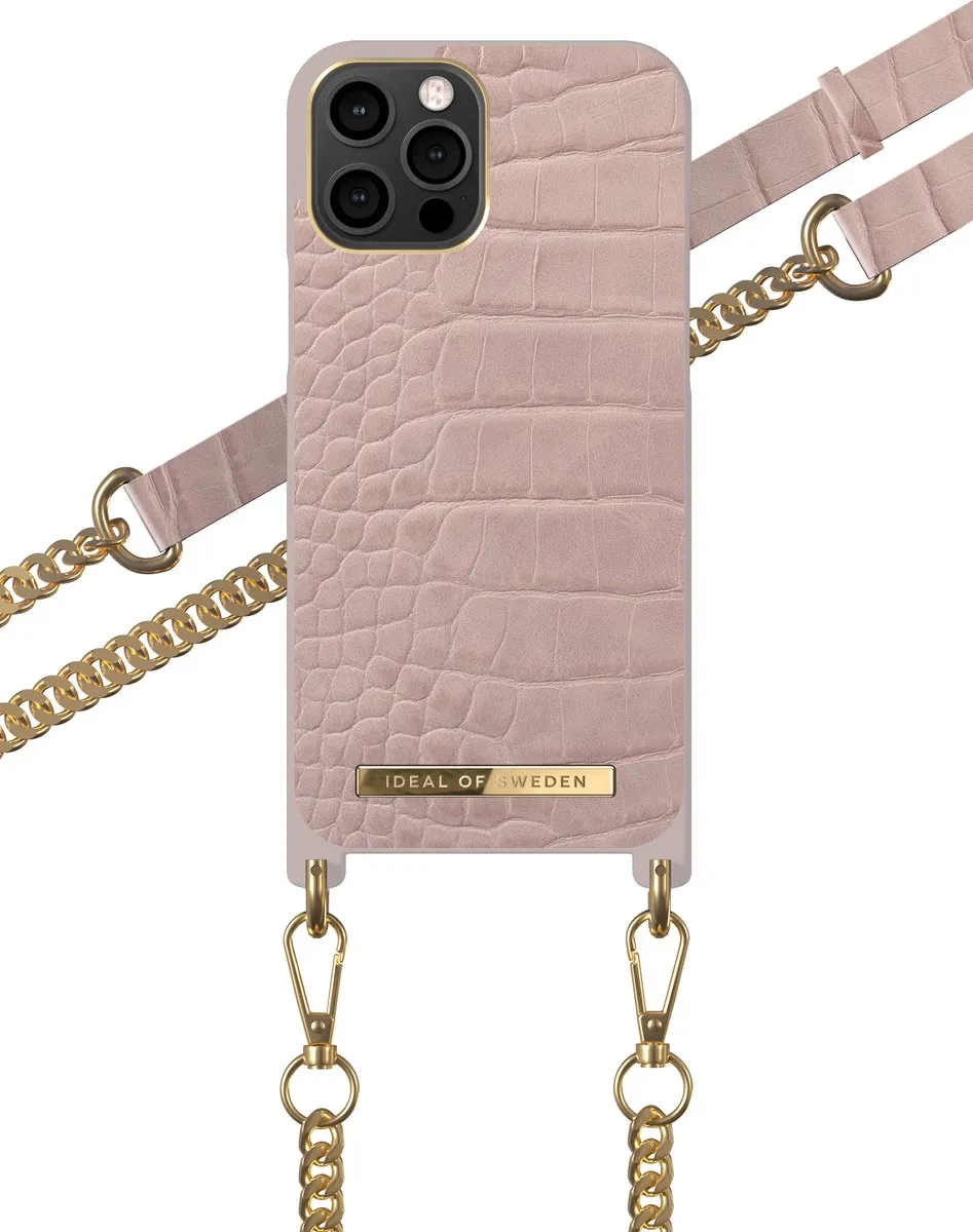 iDeal of Sweden Phone Necklace Case iPhone 12 Pro Max Misty Rose Croco - IDNCSS20-I2067-211 - afbeelding 2 van 4