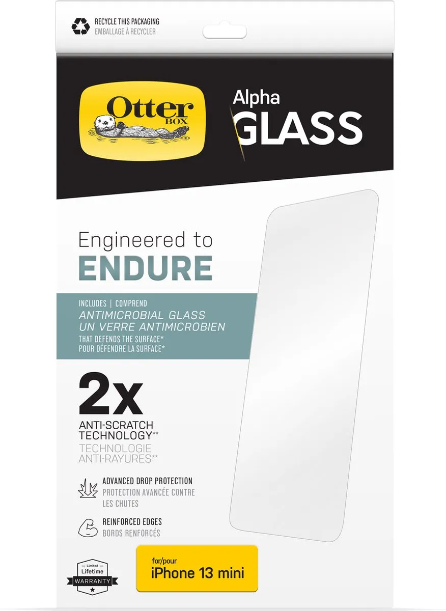 OtterBox Alpha Glass iPhone 13 Mini Screenprotector - 2 Stuks