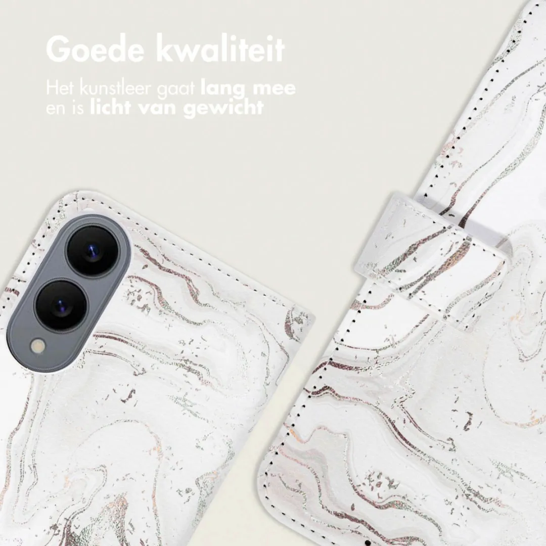 Imoshion Galaxy S25 Edge Hoesje - Sandy Marble - 3 Pasjes