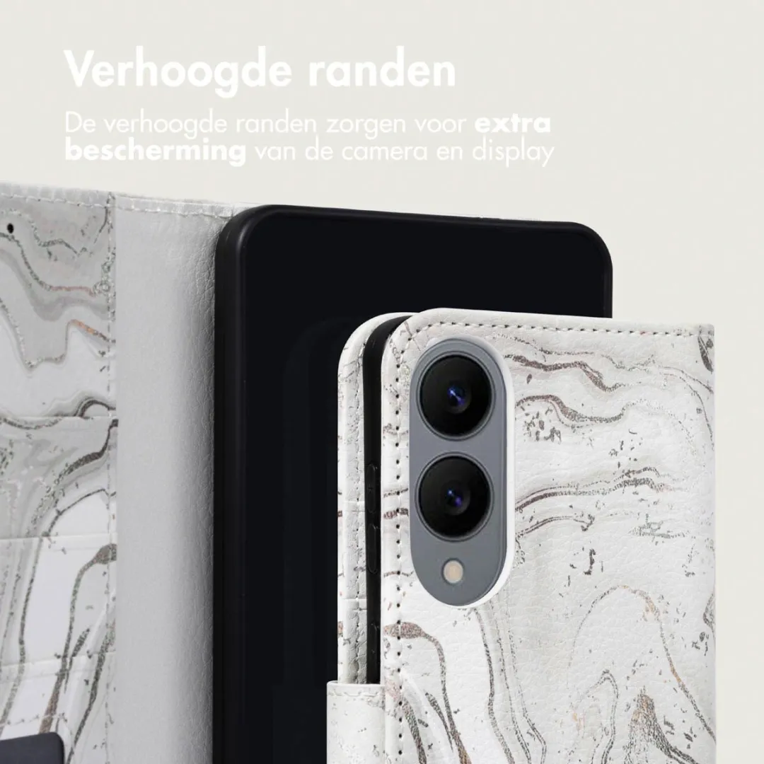 Imoshion Galaxy S25 Edge Hoesje - Sandy Marble - 3 Pasjes