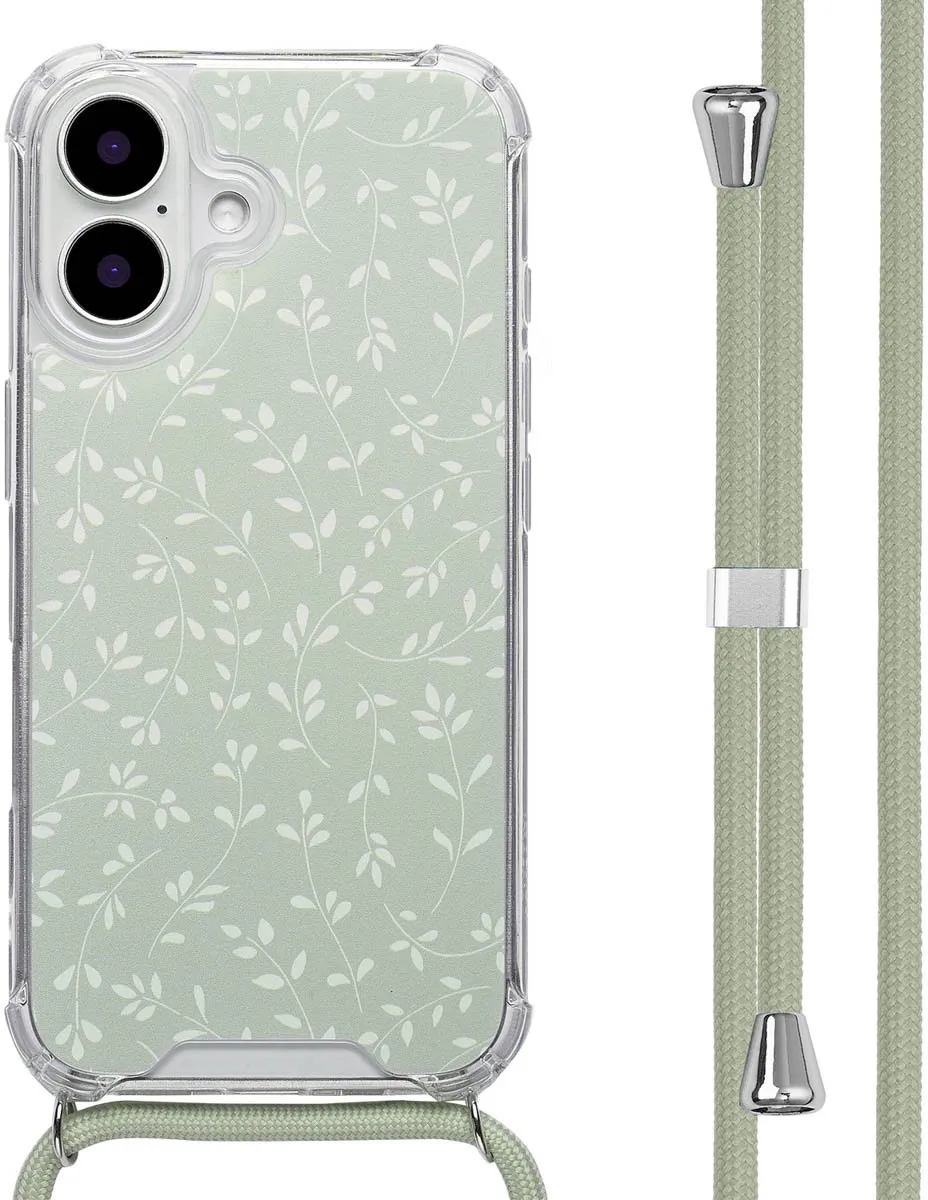 Imoshion iPhone 16 Hoesje Smoke Green Flowers