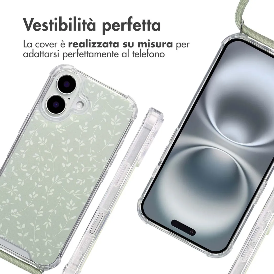 Imoshion iPhone 16 Hoesje Smoke Green Flowers