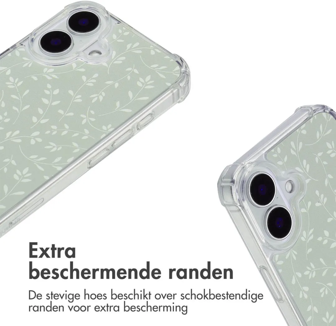 Imoshion iPhone 16 Hoesje Smoke Green Flowers