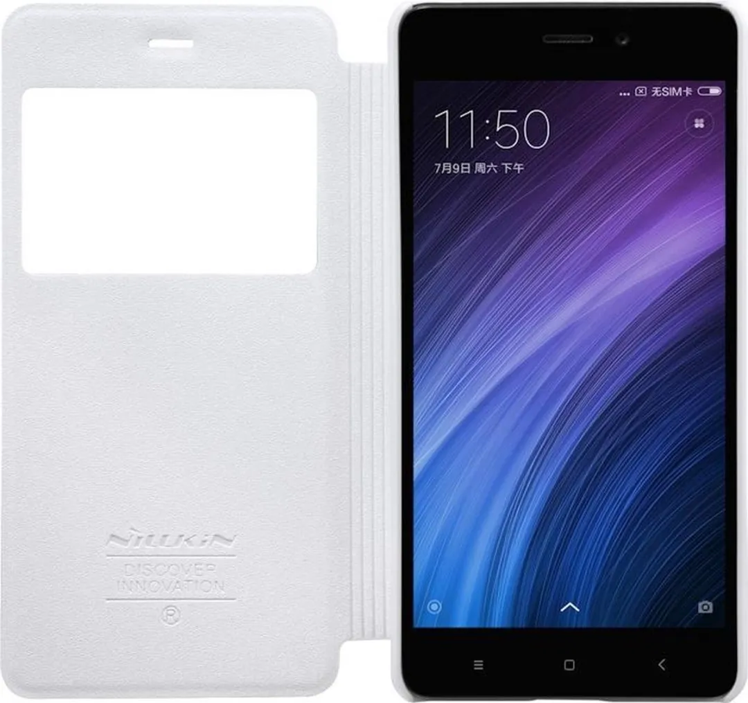 Nillkin Sparkle S-View Book Case Xiaomi Redmi 4 - Wit - afbeelding 3 van 6