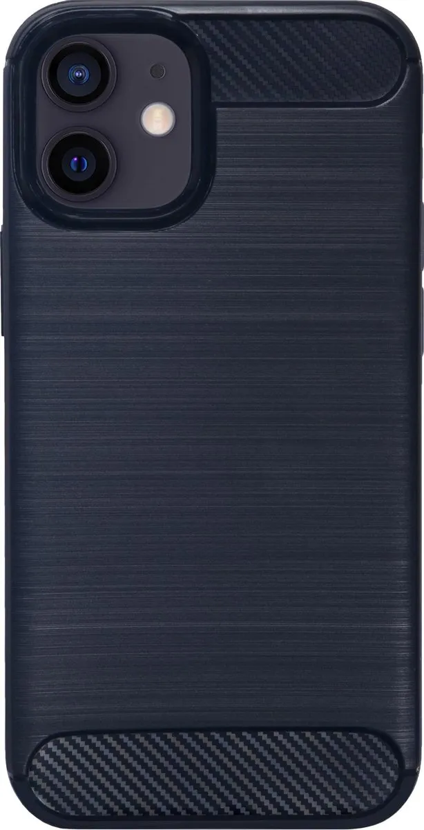 BMAX Carbon Soft Case iPhone 12 - Blauw