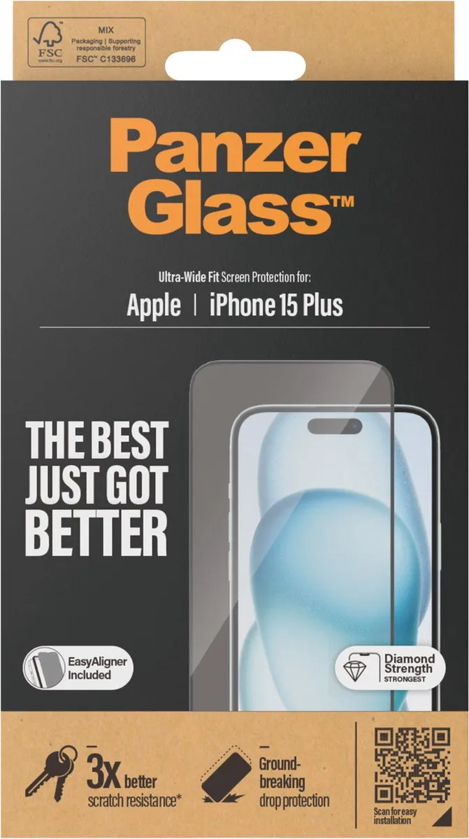 PanzerGlass PZ-2811 iPhone 15 Plus Schermbeschermer - Zwart