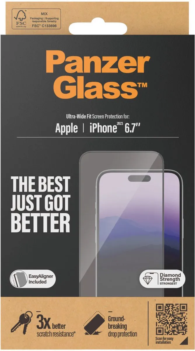 PanzerGlass PZ-2811 iPhone 15 Plus Schermbeschermer - Zwart