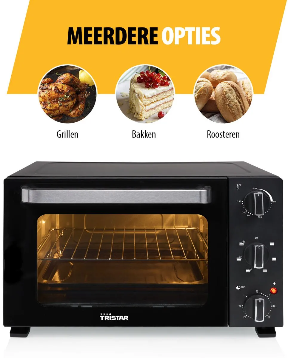Tristar OV-3627 Vrijstaande Oven 1500W 27L - Zwart
