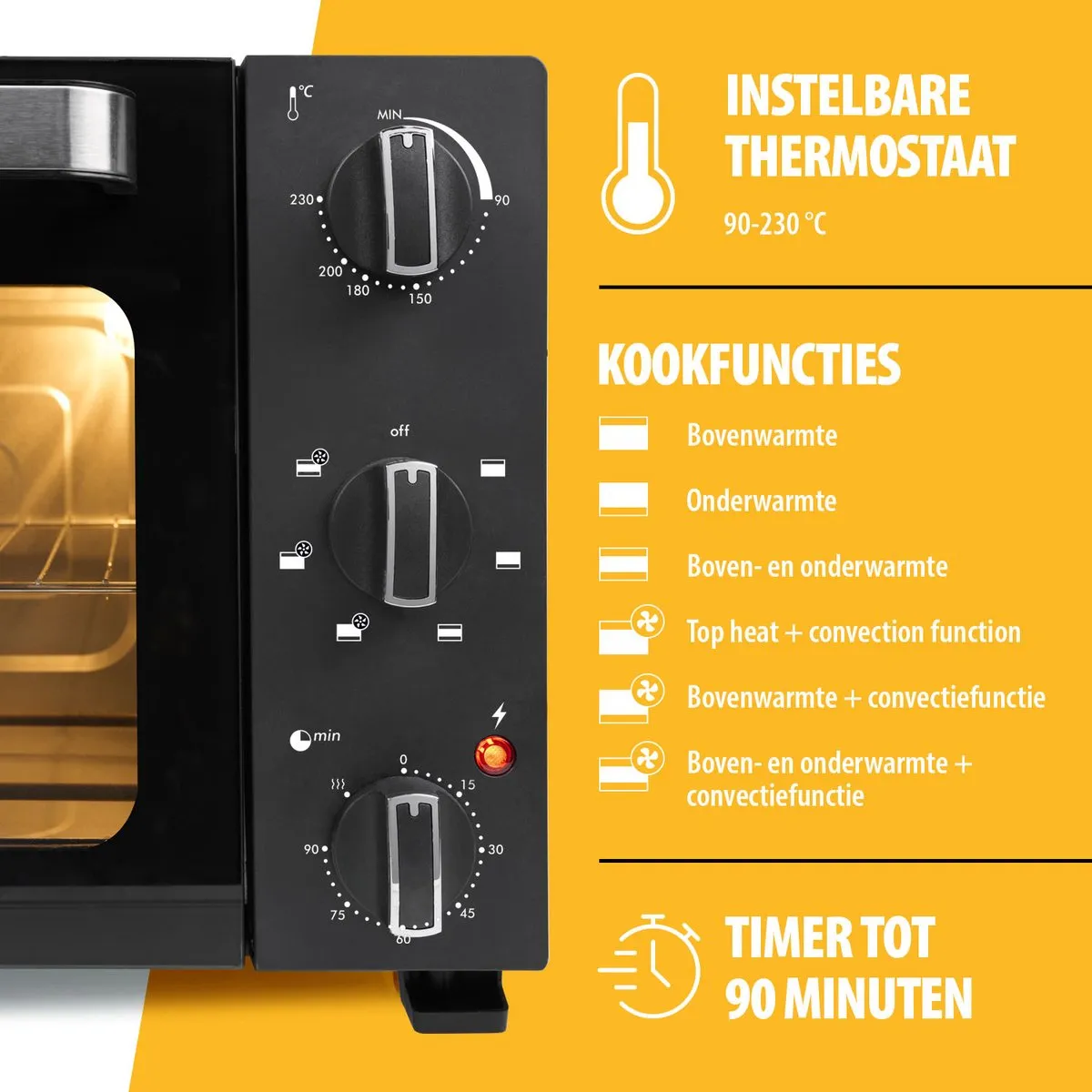 Tristar OV-3627 Vrijstaande Oven 1500W 27L - Zwart - afbeelding 6 van 6