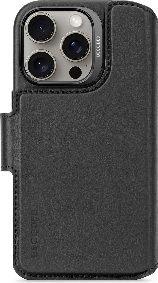 Decoded Leren Wallet Case iPhone 16 Pro D25IPO16PDW5BK