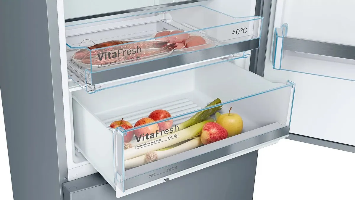 Bosch Serie 6 KGE49AICA Koel-vriescombinatie 419L - RVS - afbeelding 6 van 6