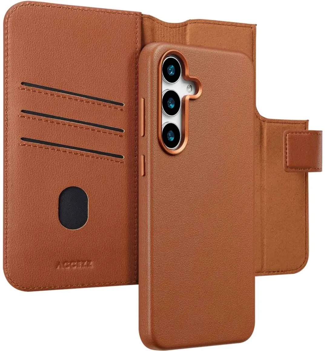 Accezz Leather Bookcase 2-in-1 Hoesje S25 Plus