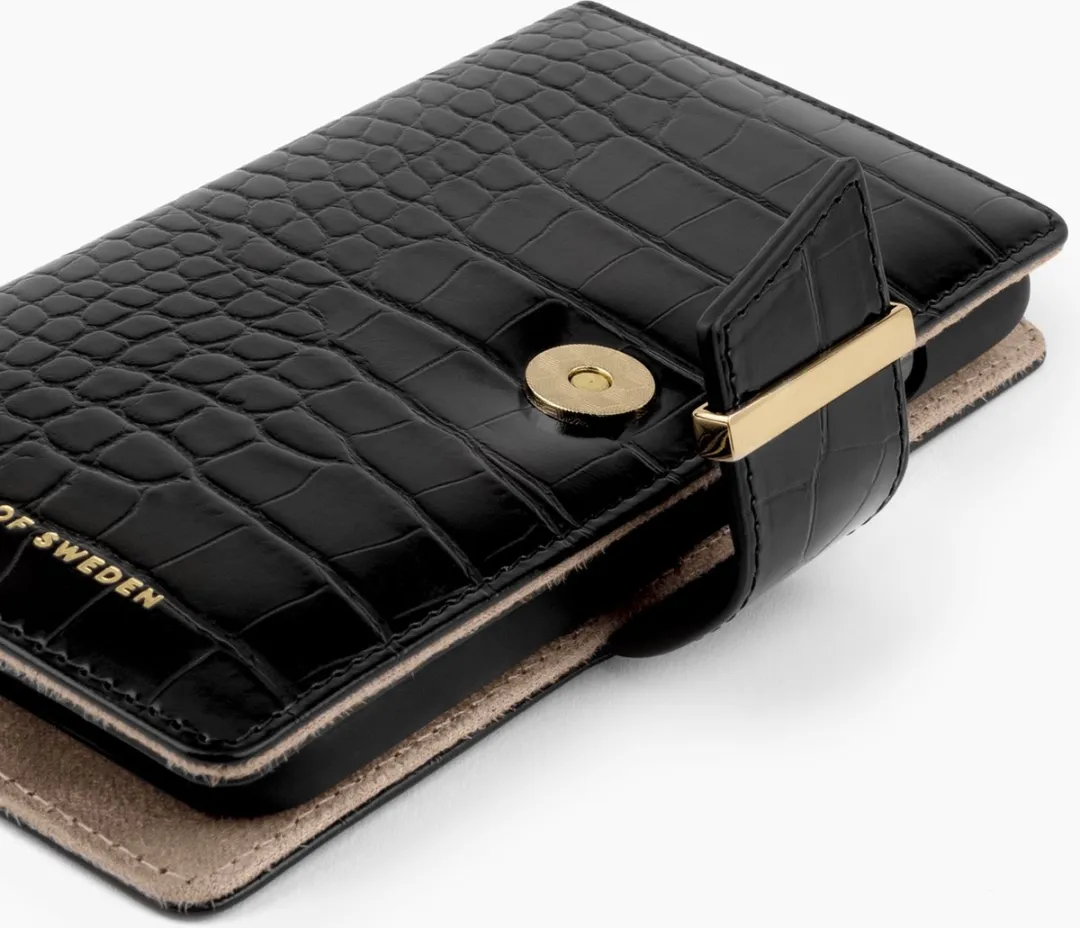 iDeal of Sweden iPhone 13 Mini Wallet Jet Black Croco - IDPWSS21-I2154-207