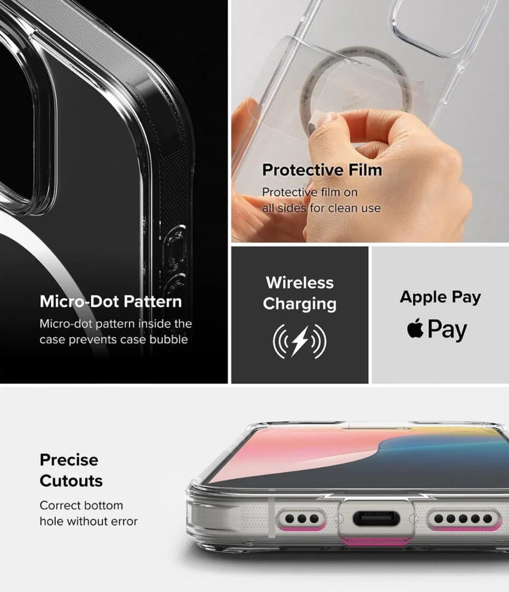 Ringke Fusion Magnetic Hoesje iPhone 16 Pro Max - Matte Transparant - afbeelding 6 van 6