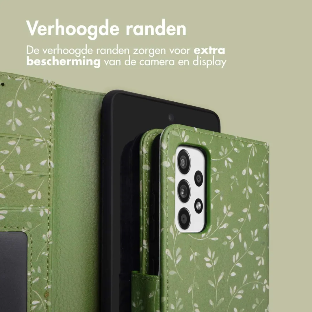 Imoshion Hoesje Samsung Galaxy A52 Green Flowers - 3 Pasjes - afbeelding 6 van 6