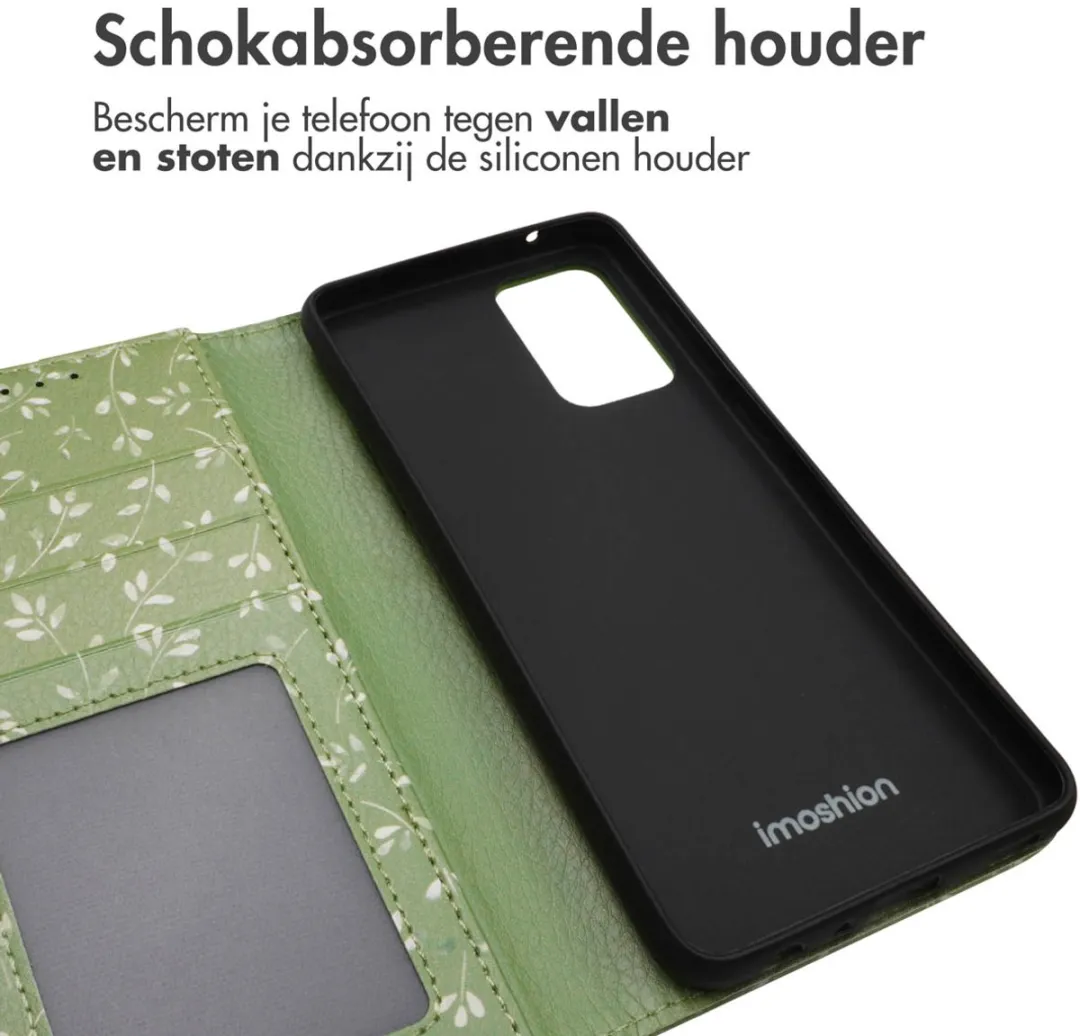 Imoshion Hoesje Samsung Galaxy A52 Green Flowers - 3 Pasjes