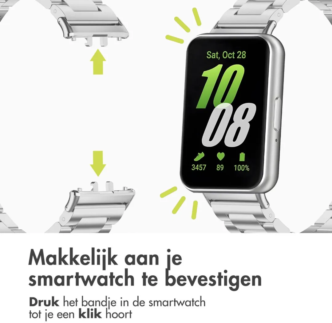 Imoshion Stalen Bandje Samsung Galaxy Fit 3 - Zilver