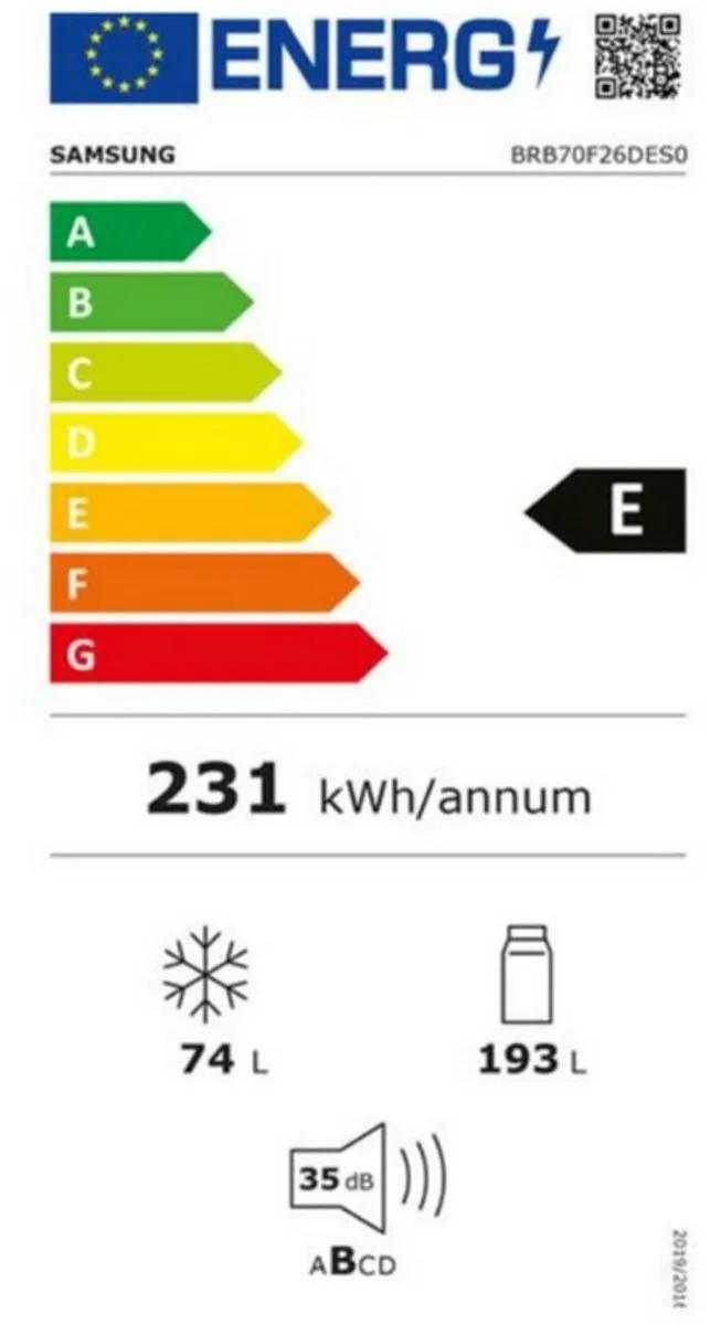 Samsung BRB70F26DES0 Koelkast - 267L - Inbouw - Wit