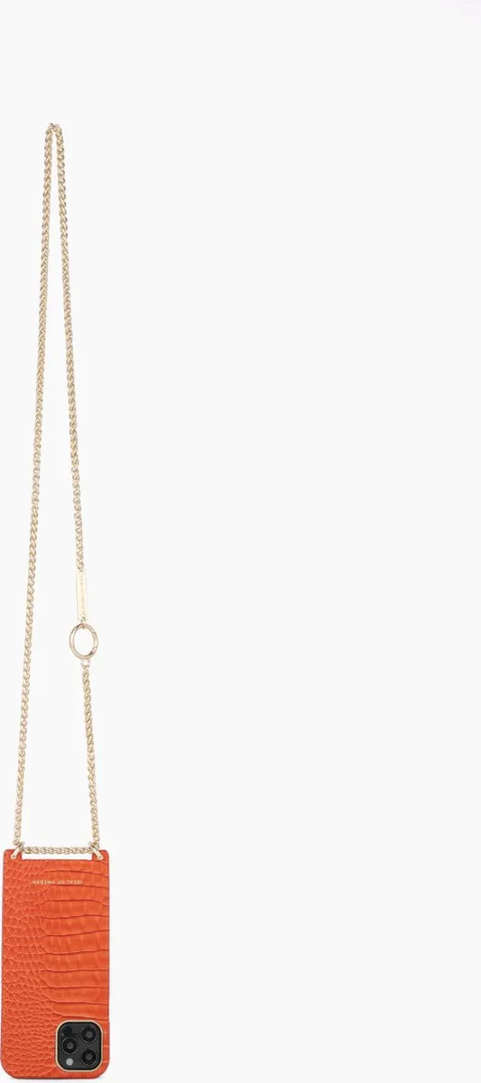iDeal of Sweden Lilou Necklace Case - iPhone 12/12 Pro - Orange Croco