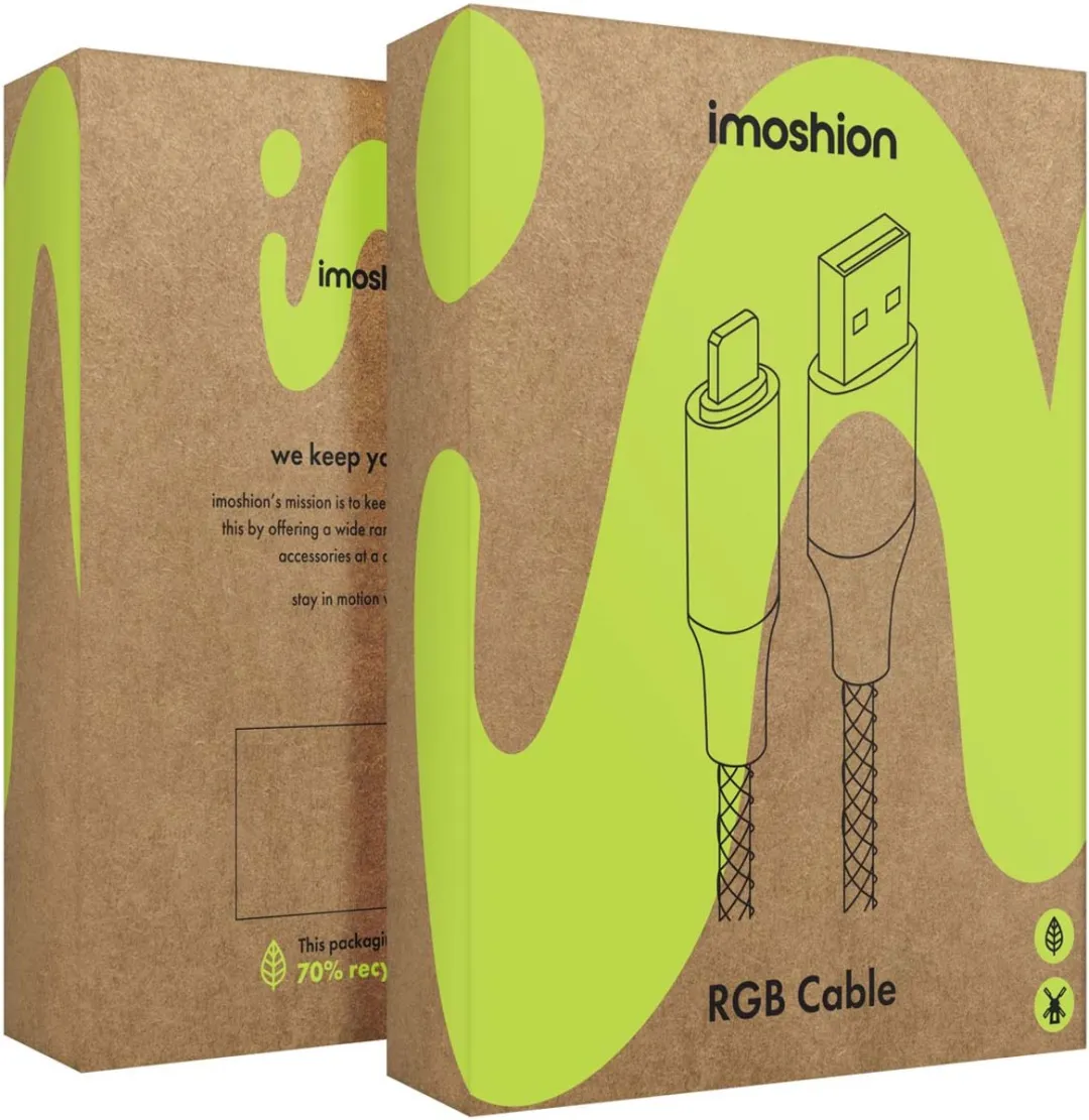 Imoshion SH00067302 Lichtgevende Kabel 1m - RGB - Lightning naar USB-C - Multicolor