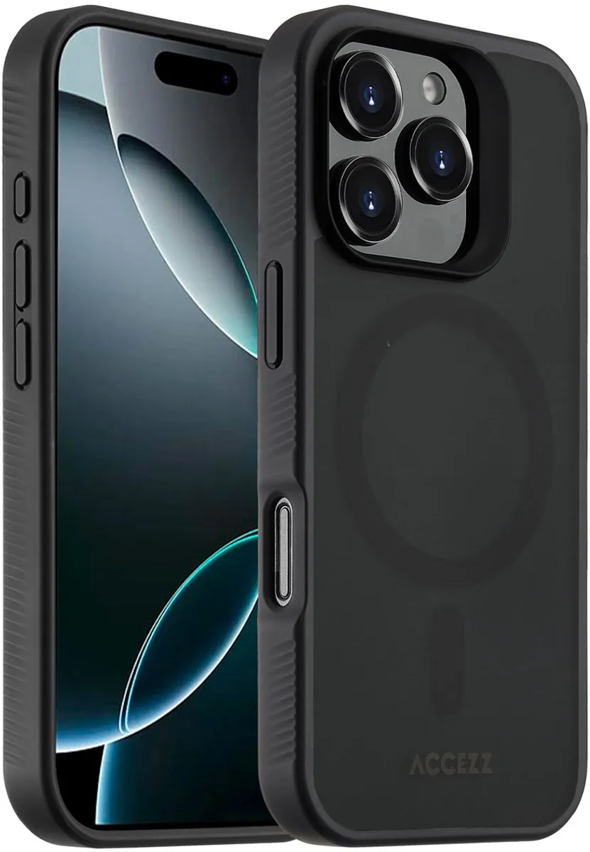 Accezz Hoesje iPhone 16 Pro Frosted MagSafe - Zwart