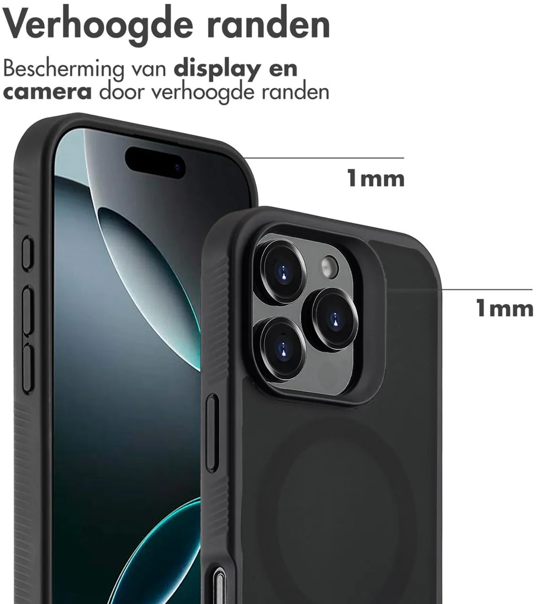Accezz Hoesje iPhone 16 Pro Frosted MagSafe - Zwart - afbeelding 6 van 6