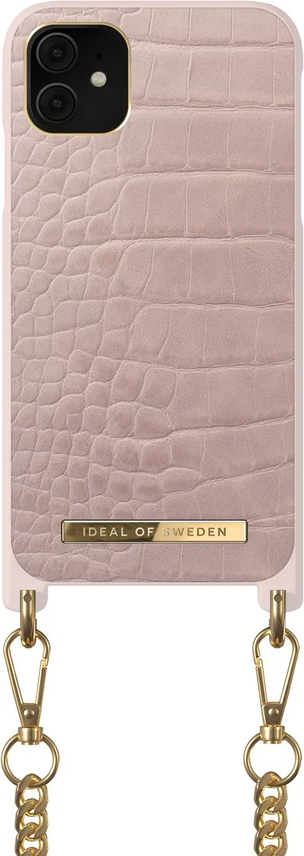 iDeal of Sweden Phone Necklace Case iPhone 11/XR Misty Rose Croco - afbeelding 2 van 6