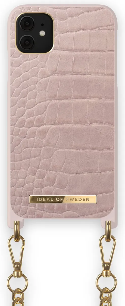 iDeal of Sweden Phone Necklace Case iPhone 11/XR Misty Rose Croco