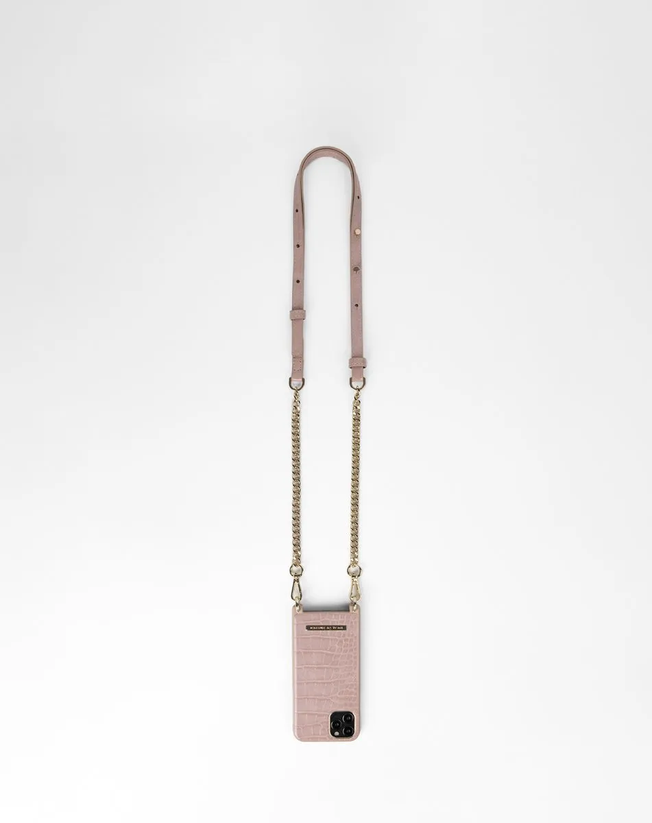 iDeal of Sweden Phone Necklace Case iPhone 11/XR Misty Rose Croco - afbeelding 5 van 6