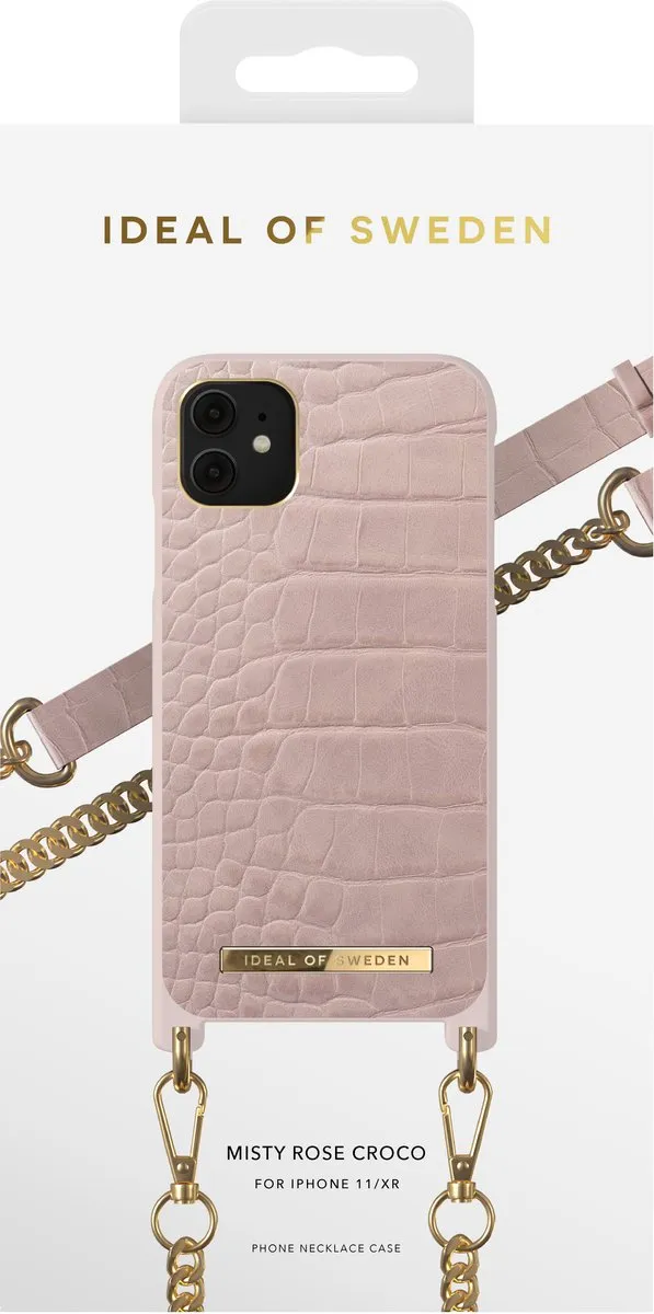 iDeal of Sweden Phone Necklace Case iPhone 11/XR Misty Rose Croco - afbeelding 3 van 6