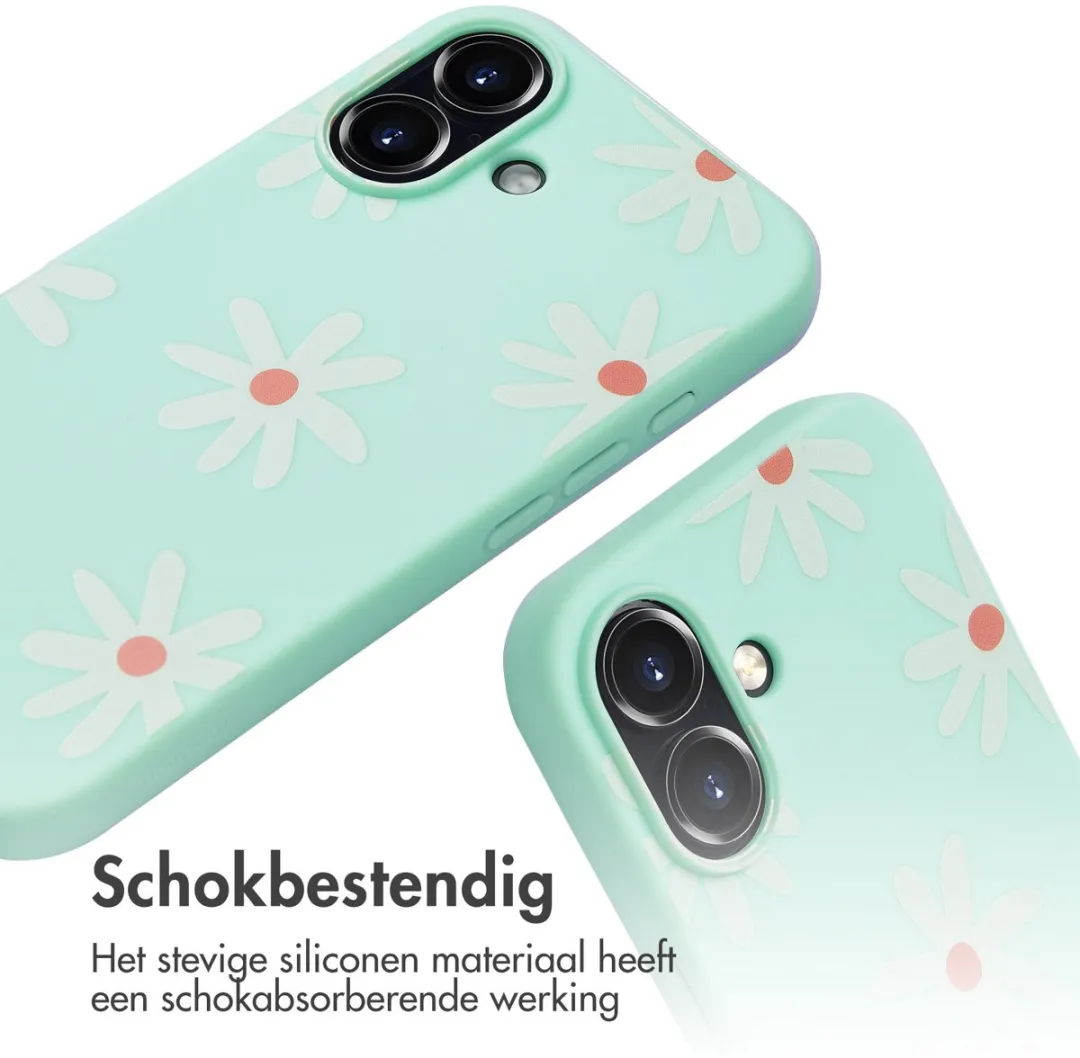 Imoshion iPhone 16 Siliconen Hoesje - Green Flower Distance