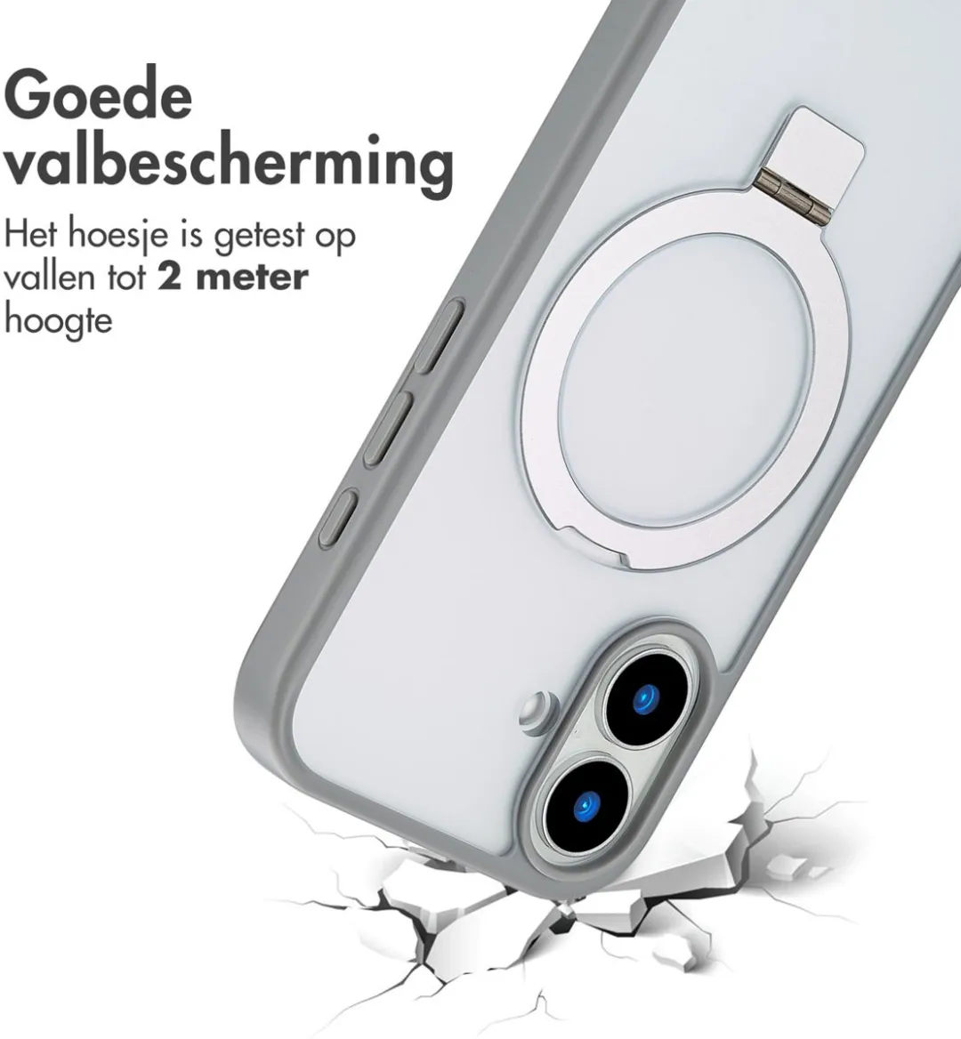 Accezz iPhone 16 Hoesje Grijs - MagSafe