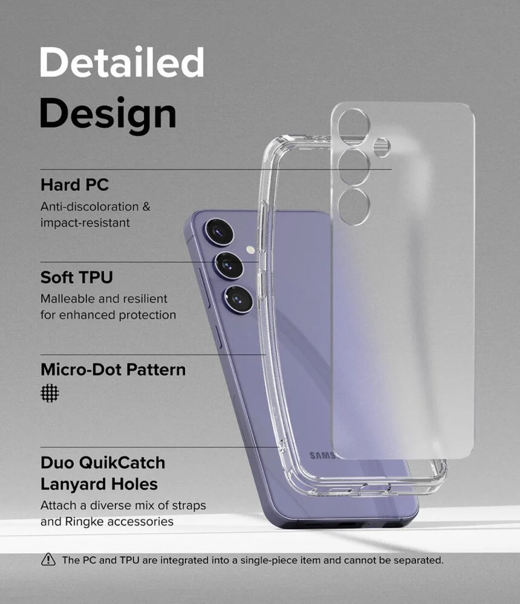 Ringke Fusion Hoesje Samsung Galaxy S24 - Antikrascoating - Matte Transparant