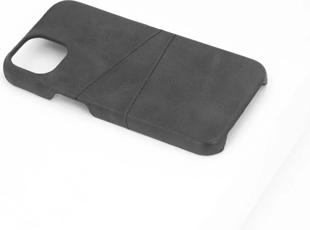 BMAX Leren Hardcase iPhone 14 - 2 Pasjes - Zwart