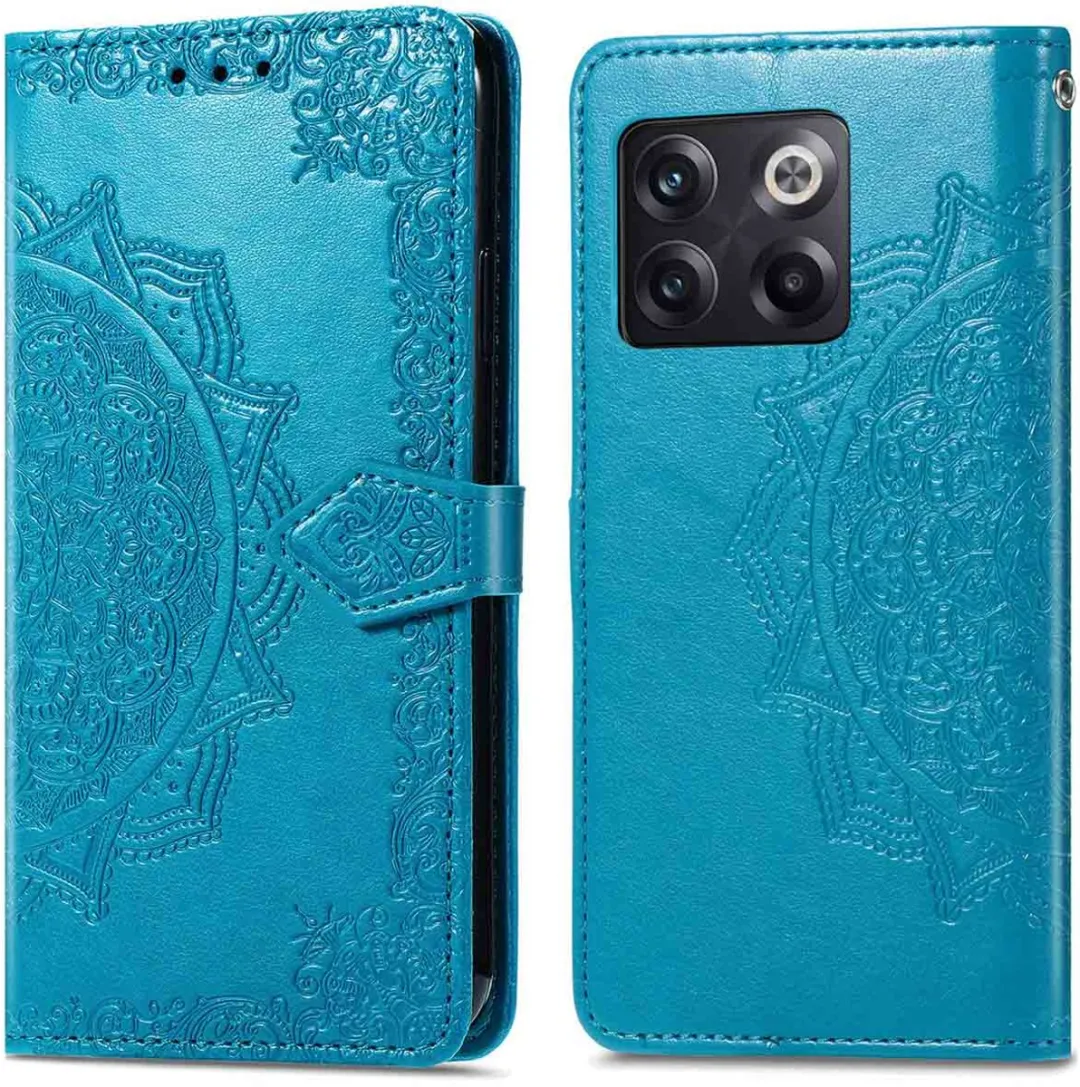 Imoshion Hoesje OnePlus 10T Mandala Bookcase - 3 Pasjes - Turquoise