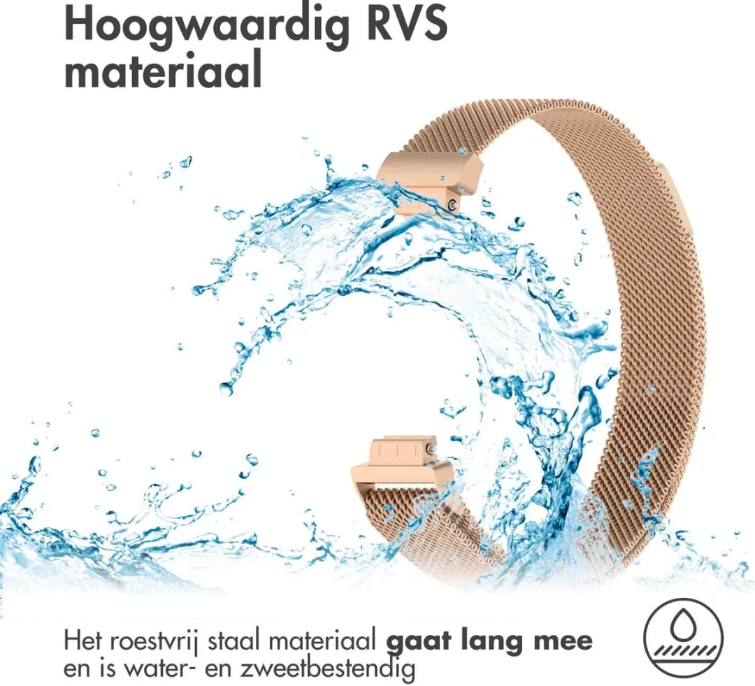 Imoshion Milanees Magnetisch Bandje Fitbit Inspire M - Roségoud