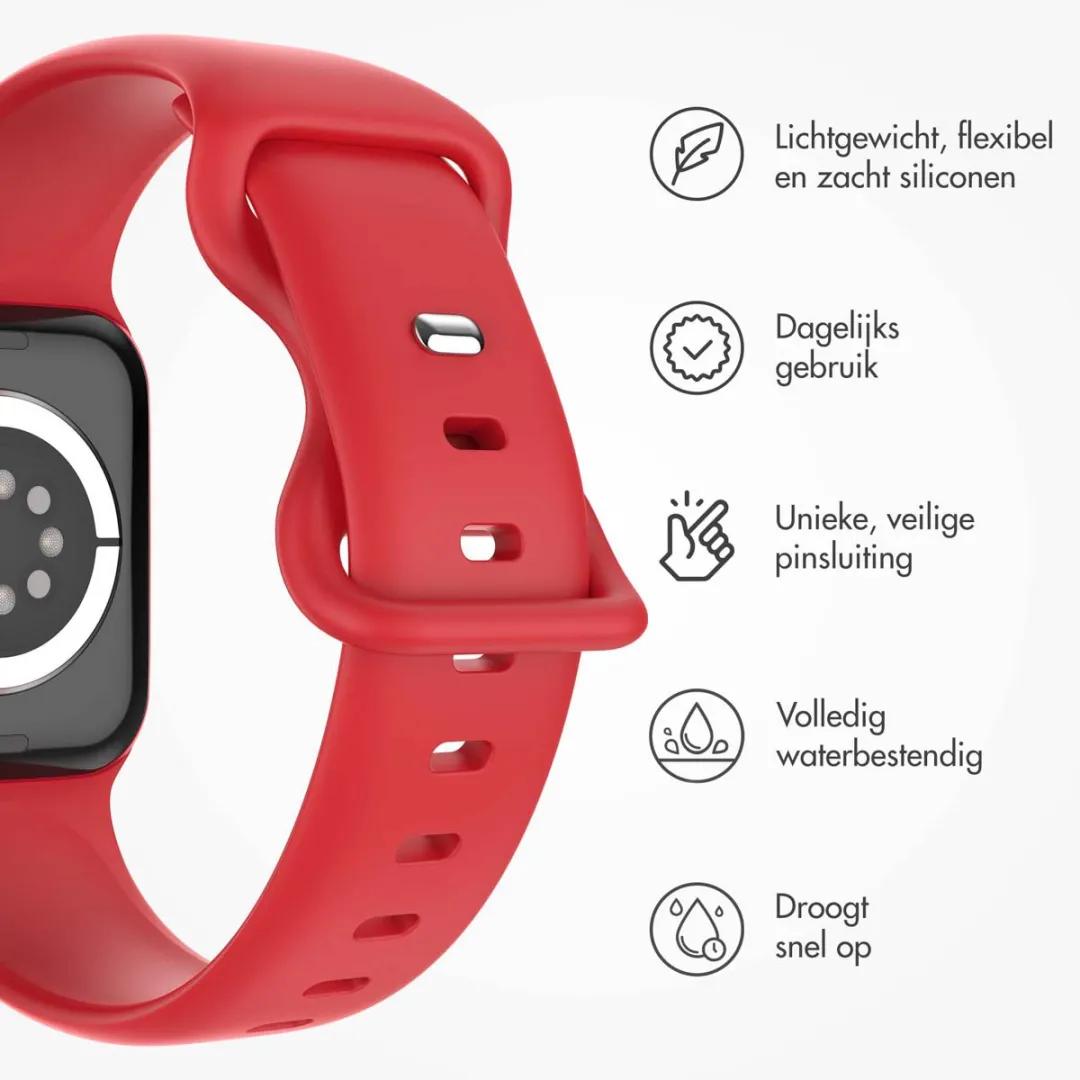 Imoshion Siliconen Bandje Apple Watch 44-49mm - Rood