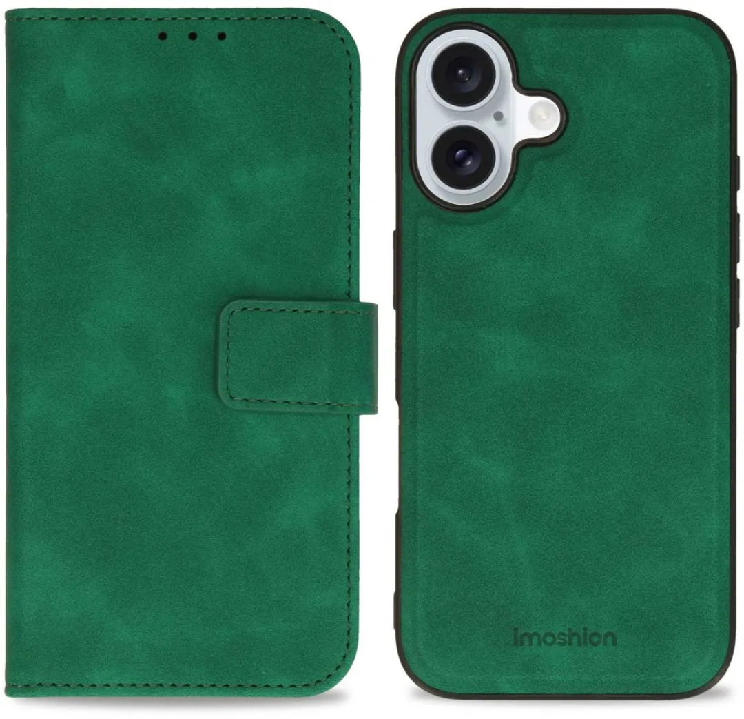 Imoshion iPhone 16 Hoesje 2-in-1 Bookcase - 3 Pasjes - Donkergroen