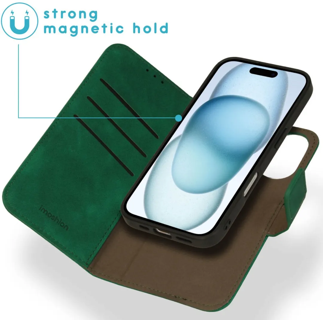 Imoshion iPhone 16 Hoesje 2-in-1 Bookcase - 3 Pasjes - Donkergroen