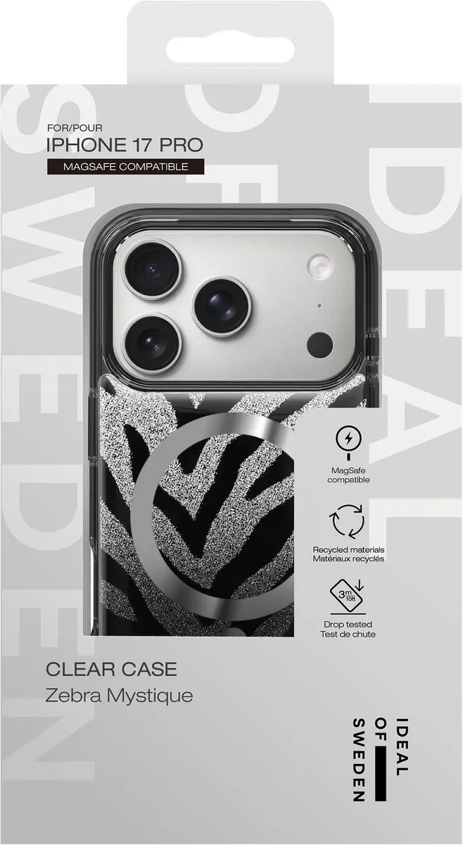 iDeal of Sweden Clear Case iPhone 17 Pro - Zebra Mystique - IDCLCMS-I2561P-573