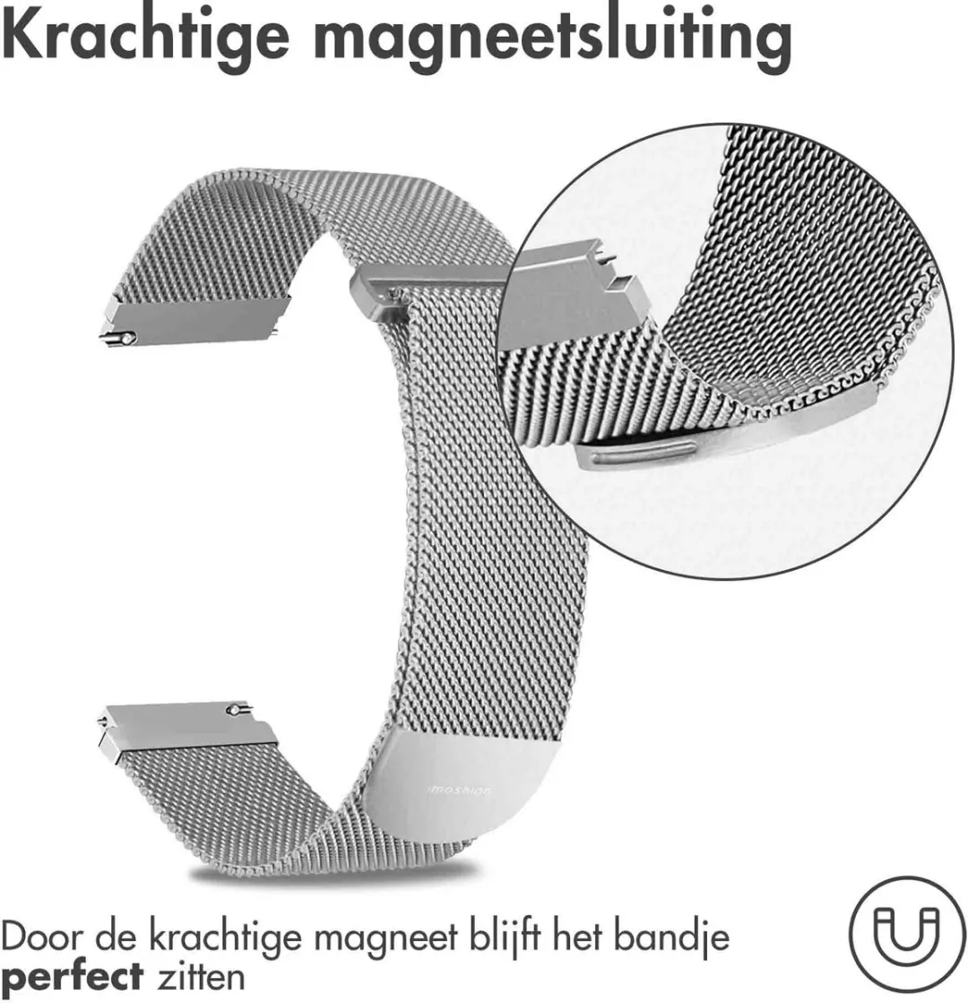 Imoshion Milanees Magnetisch Bandje 20mm M - Zilver