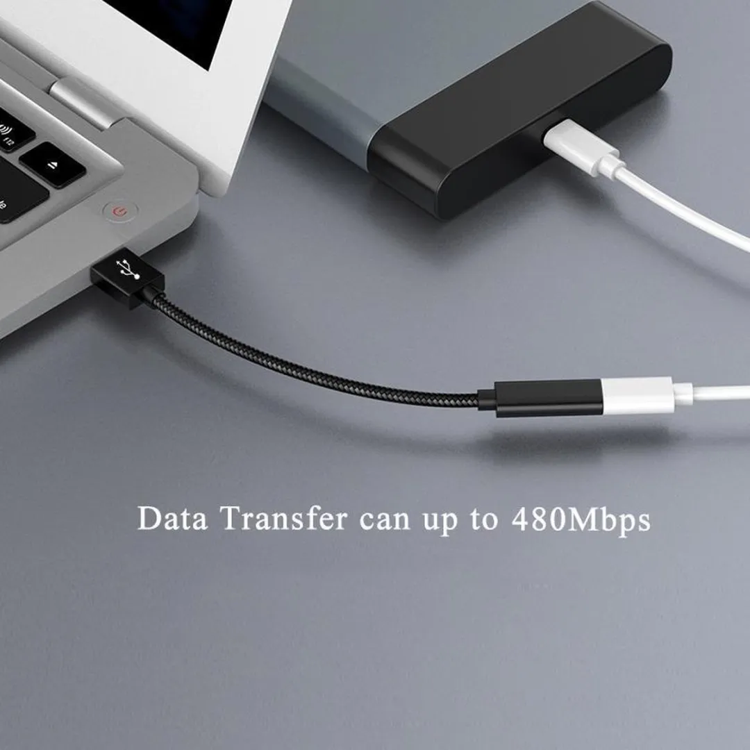 NÖRDIC C-OTG6 USB-C naar OTG USB-A Adapter 50cm - Zwart