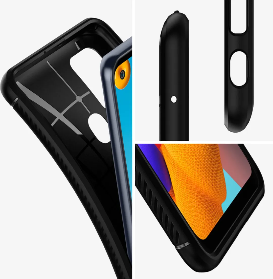 Spigen Rugged Armor ACS00974 Hoesje - Samsung Galaxy A21s - Zwart - afbeelding 5 van 6