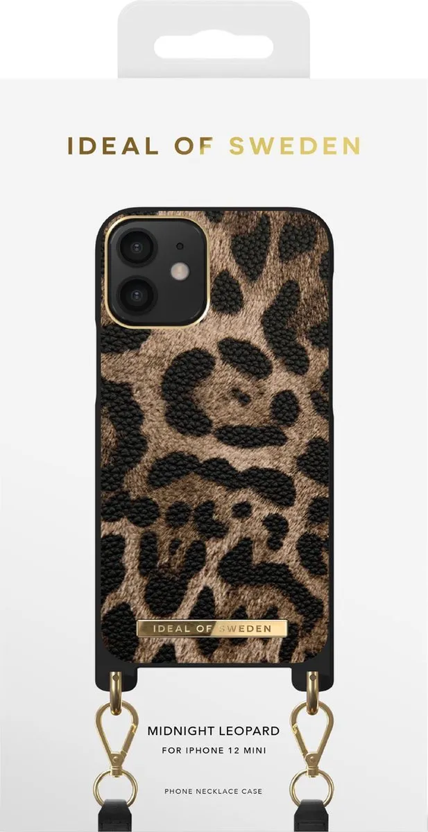 iDeal of Sweden iPhone 12 Mini Necklace Case Midnight Leopard - afbeelding 3 van 5