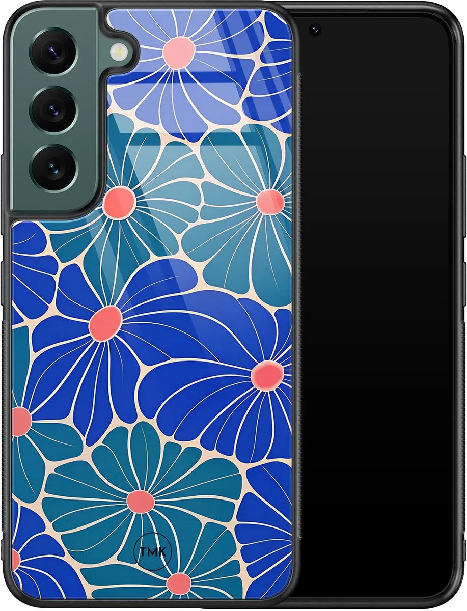 Casevibes Galaxy S22 Hoesje - Indigo Bloemen Blauw