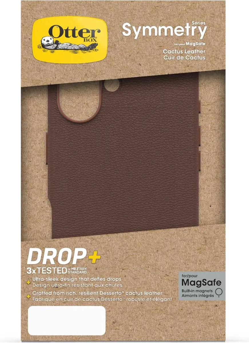 OtterBox Symmetry Cactus Leather Hoesje iPhone 16 - Bruin