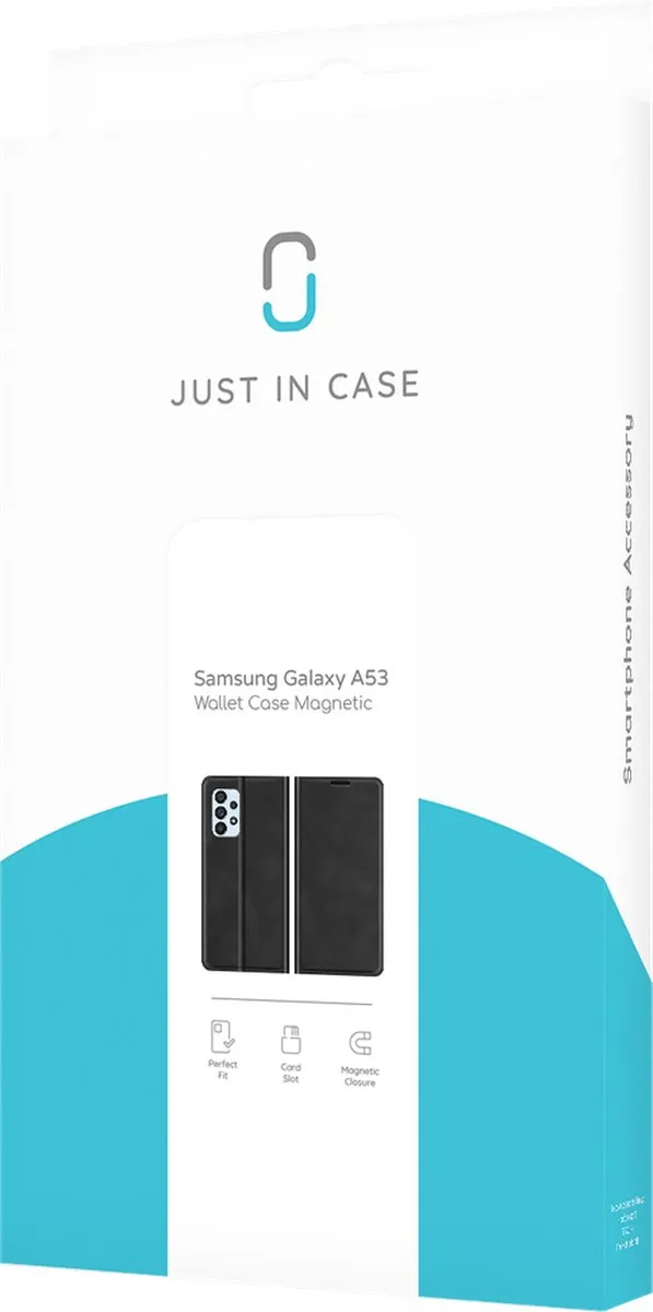 Just in Case Bookcase Hoesje Samsung Galaxy A53 - 4 Pasjes - Zwart