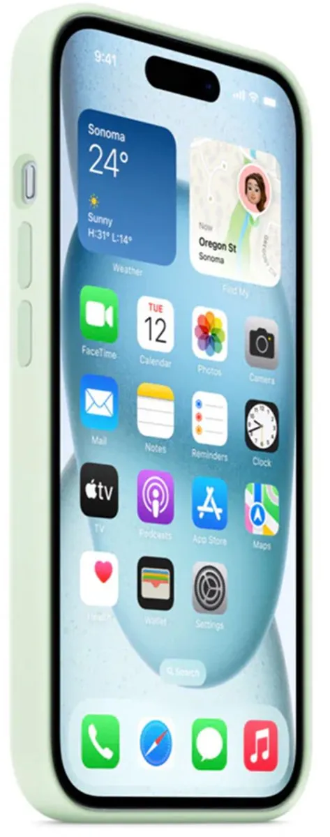 Apple iPhone 15 Silicone Backcover MagSafe - Soft Mint