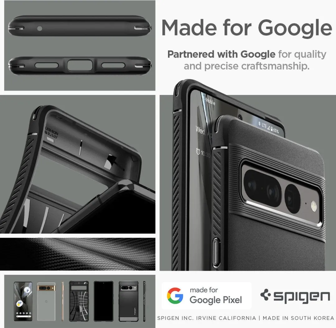 Spigen Rugged Armor ACS04725 Hoesje - Google Pixel 7 Pro - Zwart